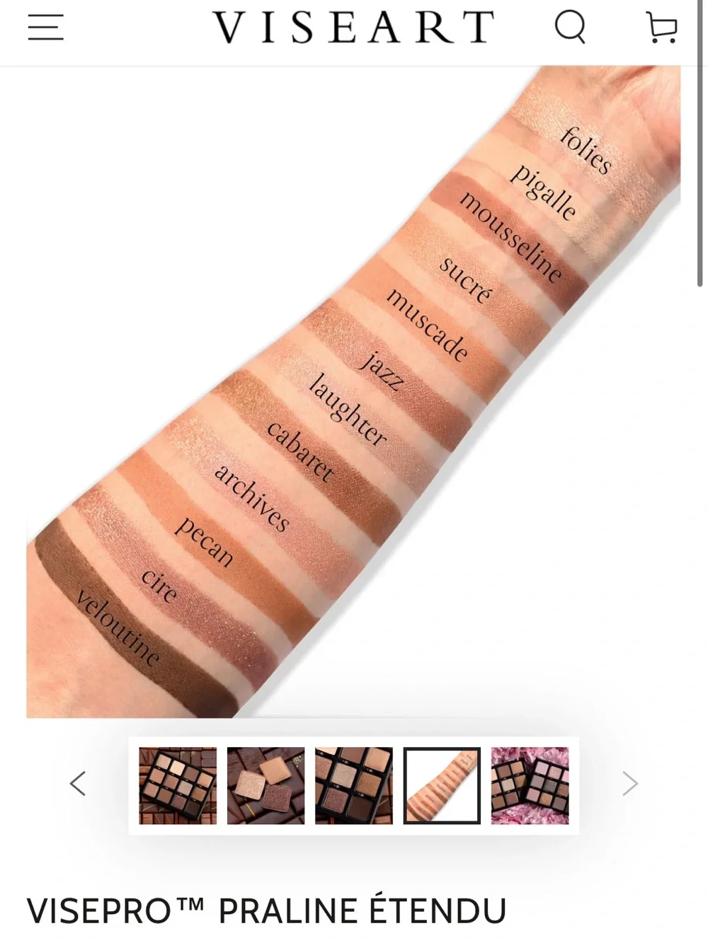 Viseart Praline eye shadow palette